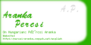 aranka percsi business card